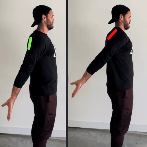 Left: Shoulder Extension. Right: Shoulder Extension + Scap Elevation & Tilt